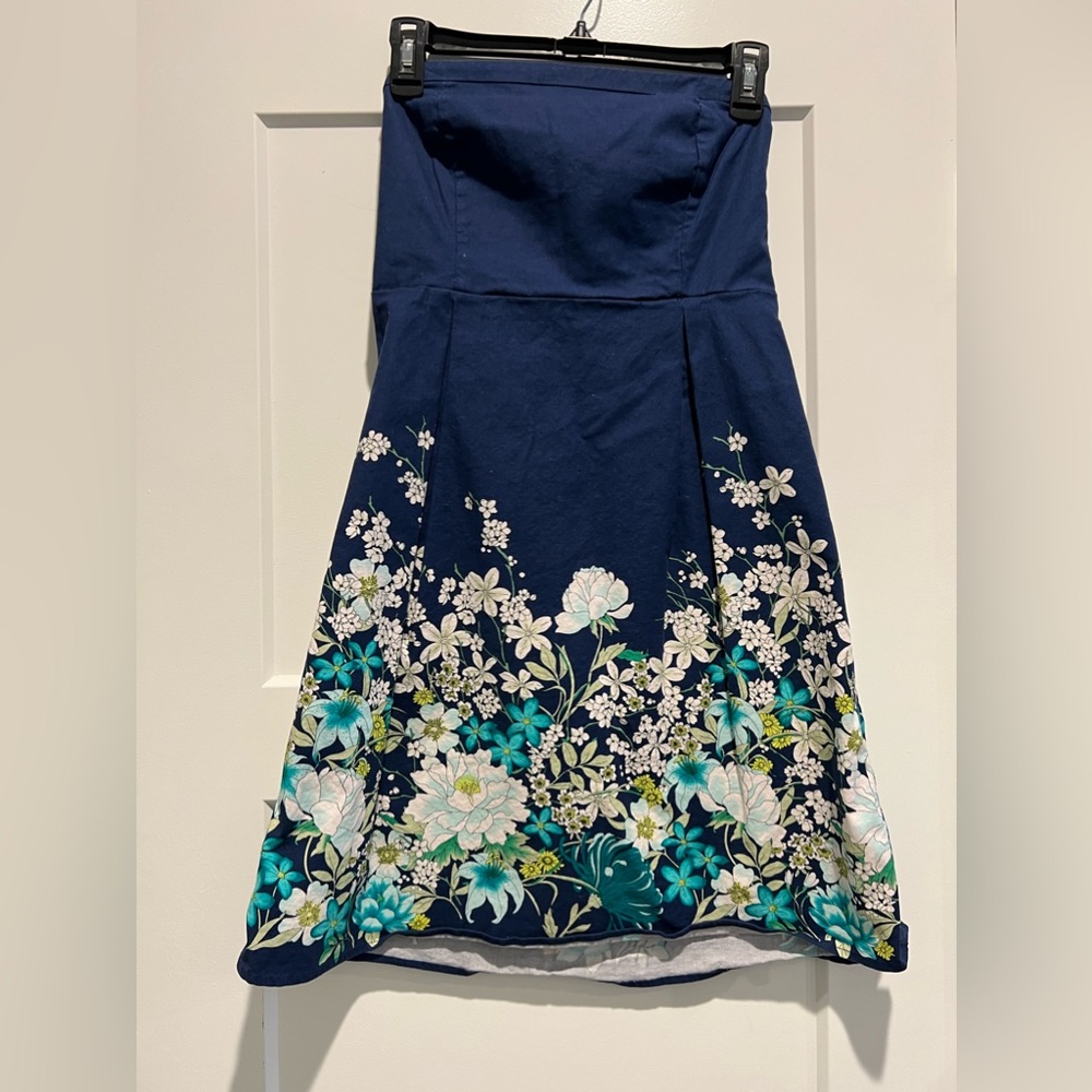 Blue dress with flower designs